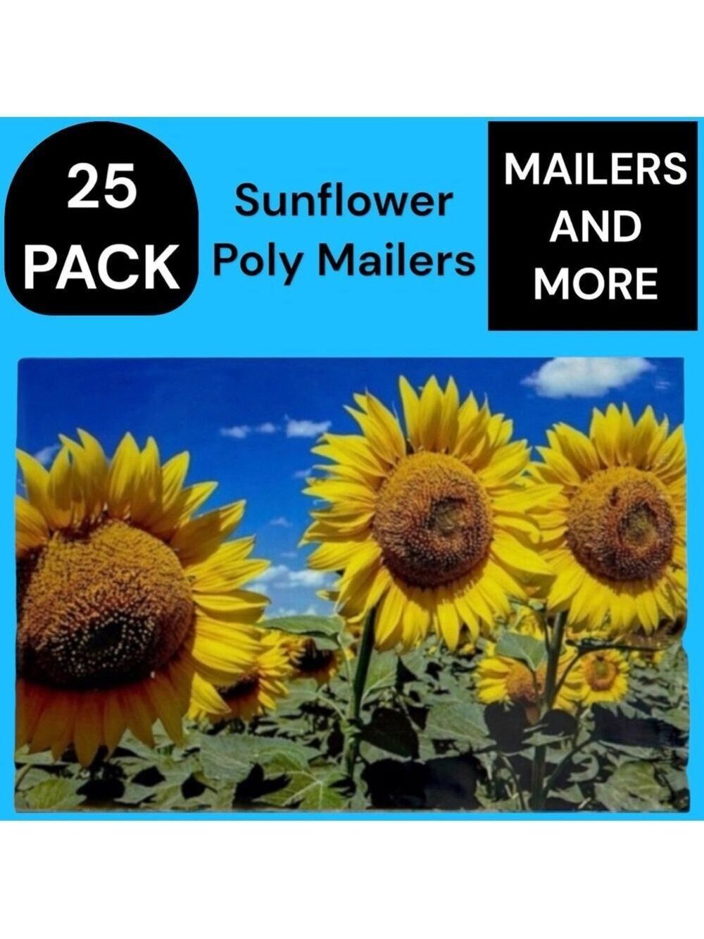 25 10X13 Poly Mailers Sunflower, Shipping Envelopes PRICE IS FIRM Fall - Picture 3 of 12